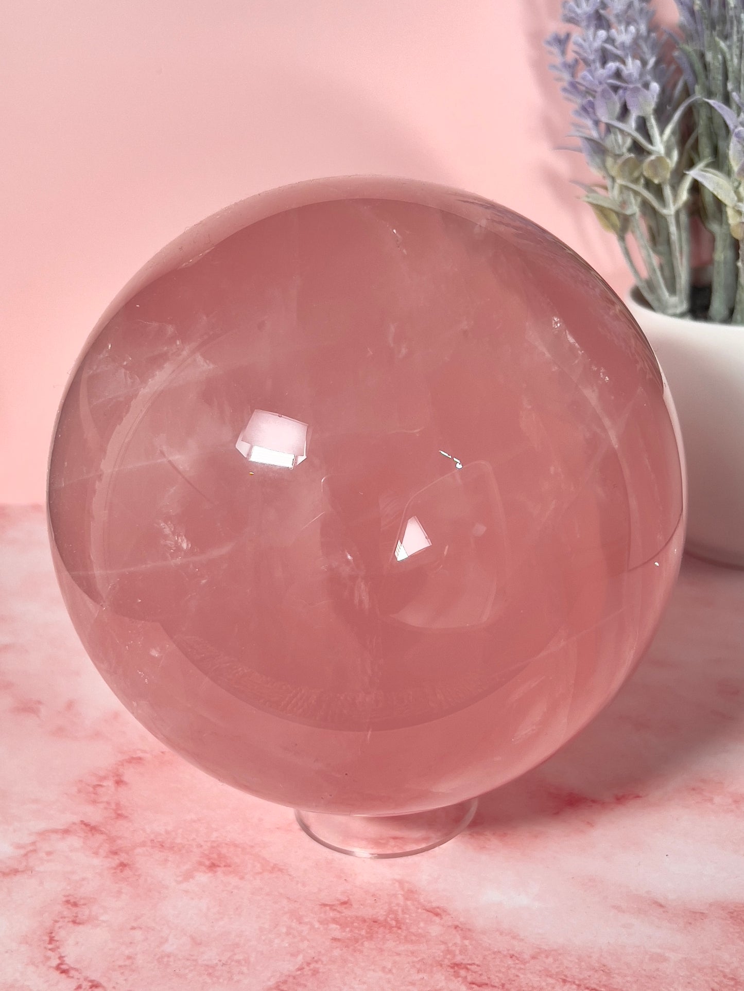 Statement 8 Pound Rose Quartz Sphere