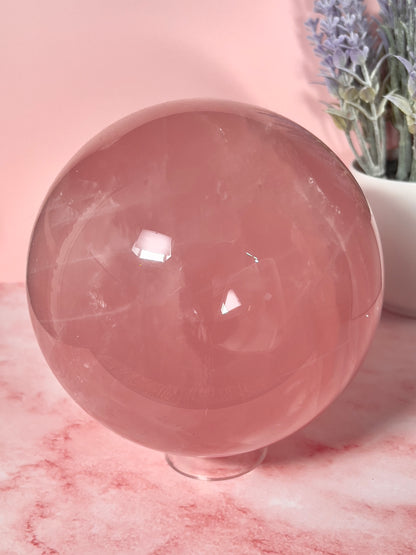 Statement 8 Pound Rose Quartz Sphere