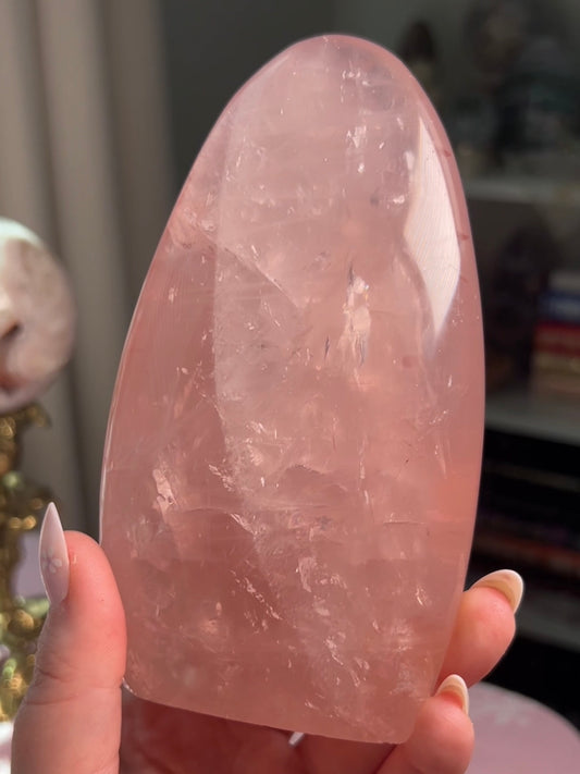 Gemmy Strawberry Pink Star Rose Quartz Freeform