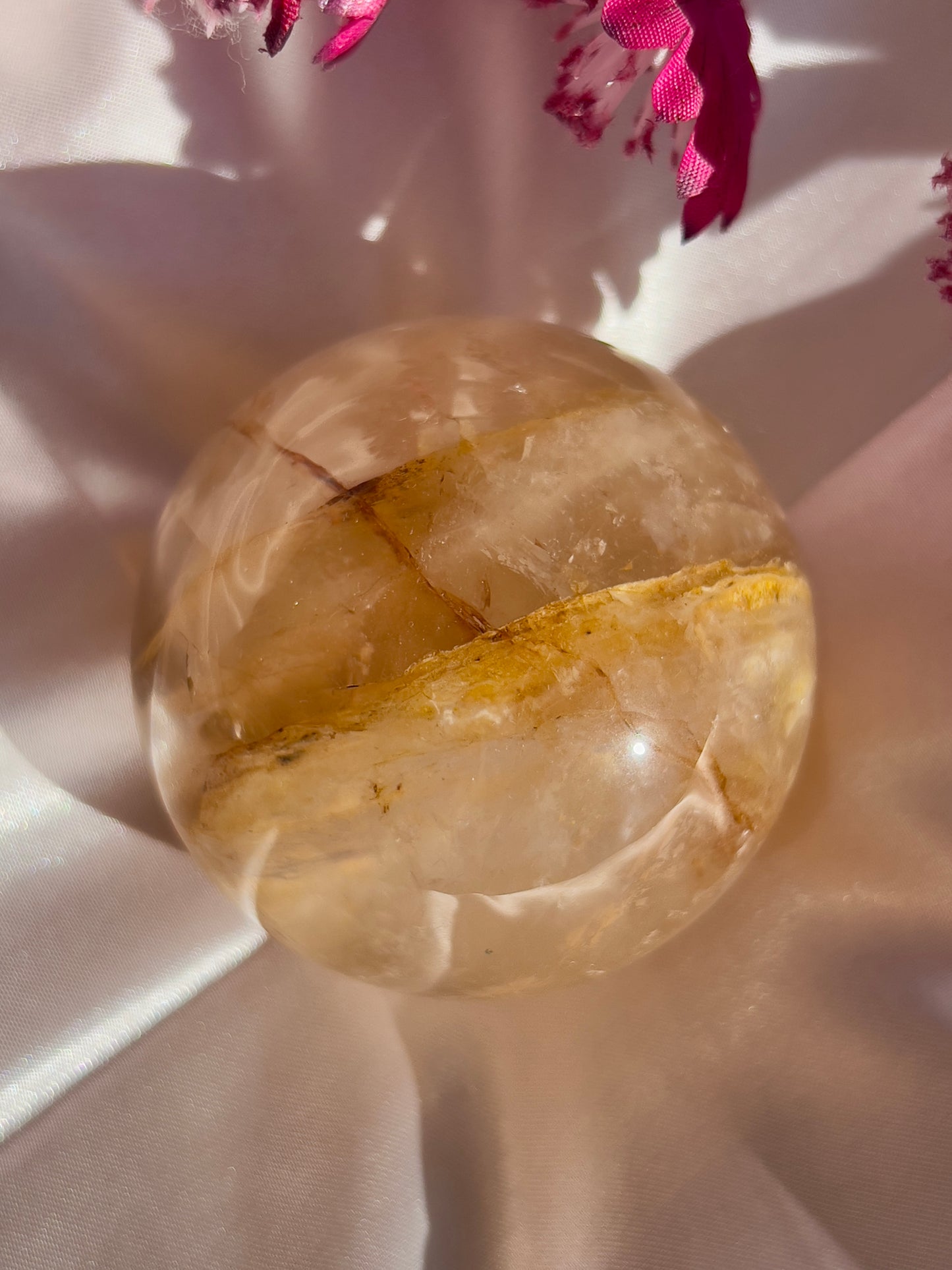 Stunning Double Star Flash Golden Healer Sphere with Rainbows