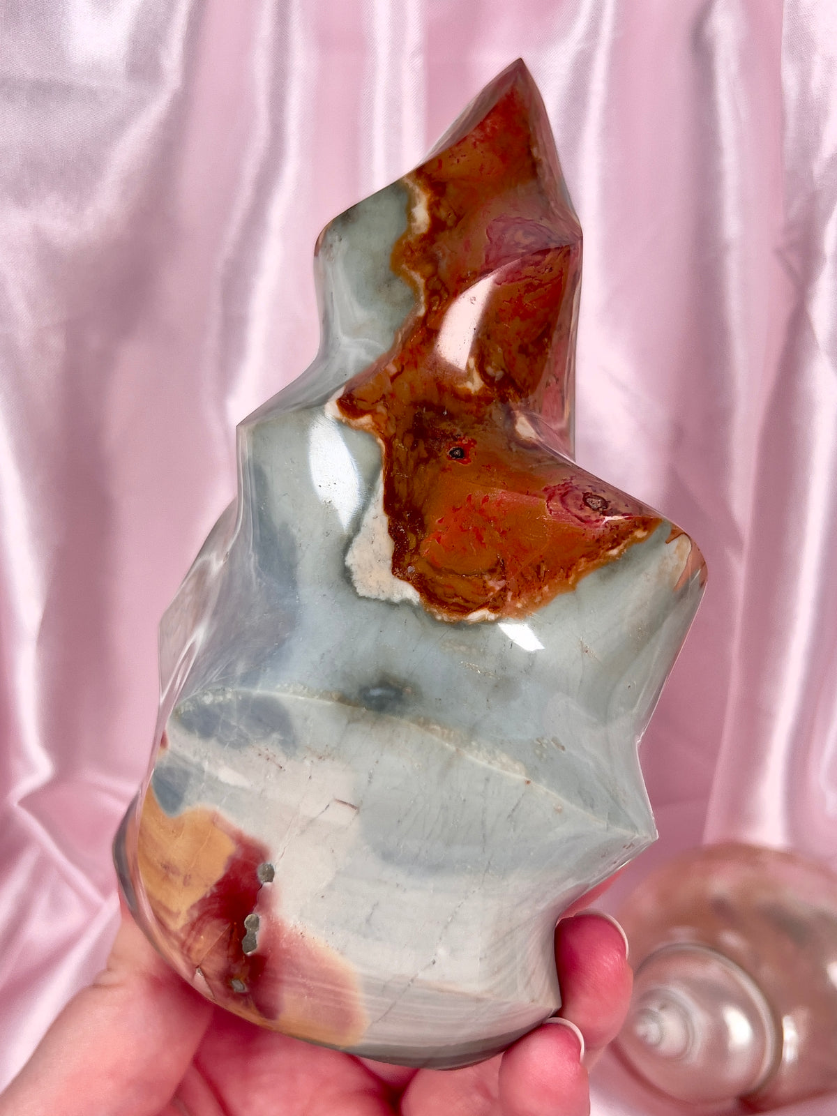 Sky Blue Polychrome Jasper Flame