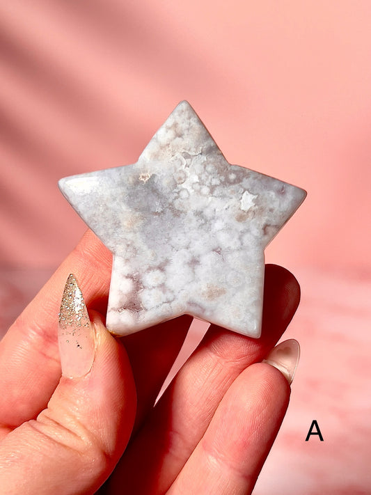 Blue and Pink Flower Agate Stars - Choose Your Own