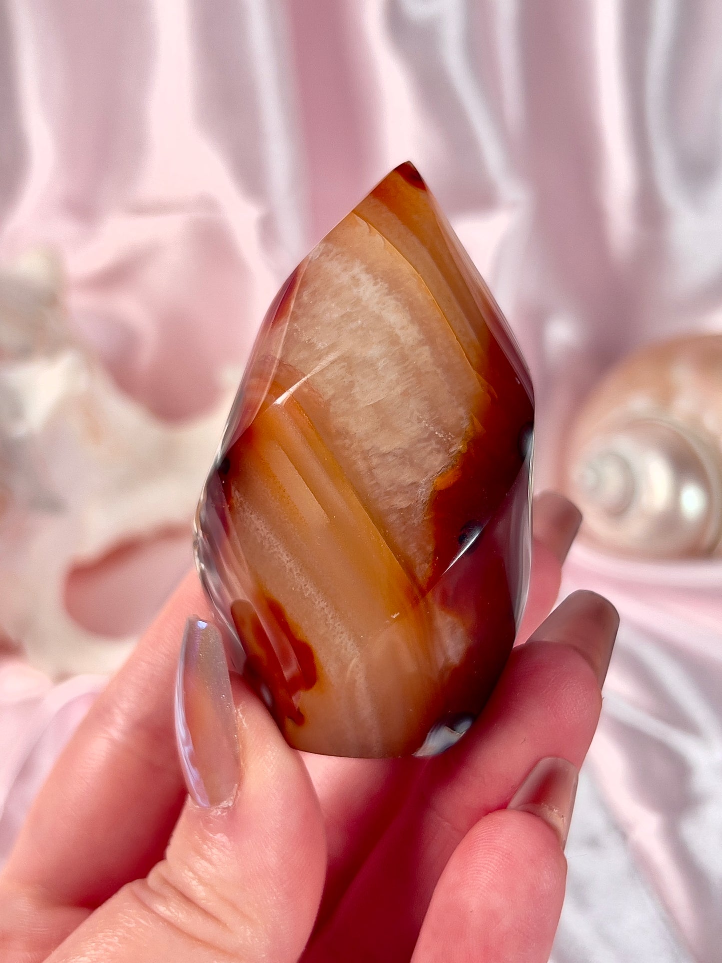 Banded Carnelian Flame Mixed with Orca Agate