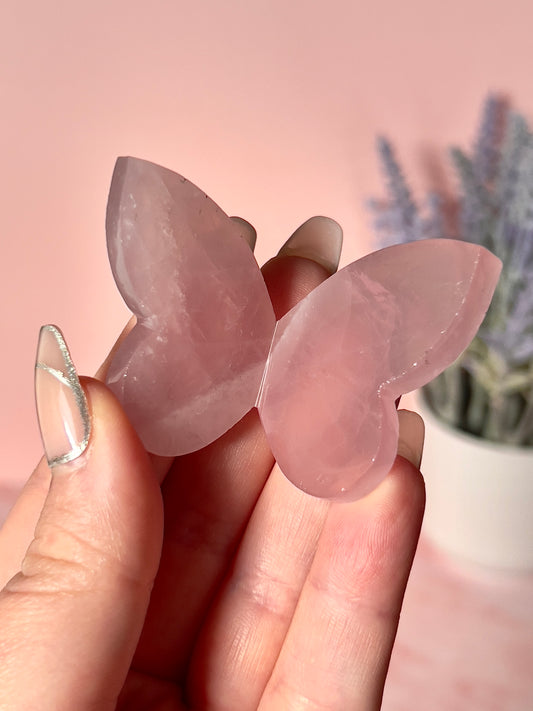 Juicy Pink Rose Quartz Butterfly - Intuitively Chosen