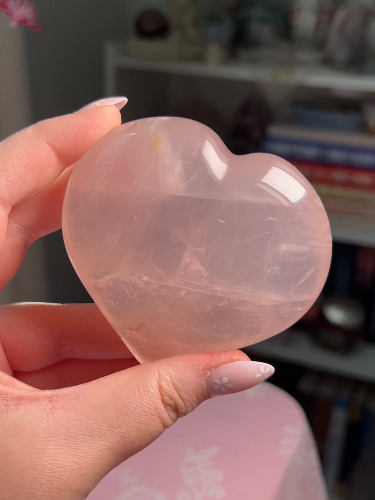 Star Rose Quartz Heart