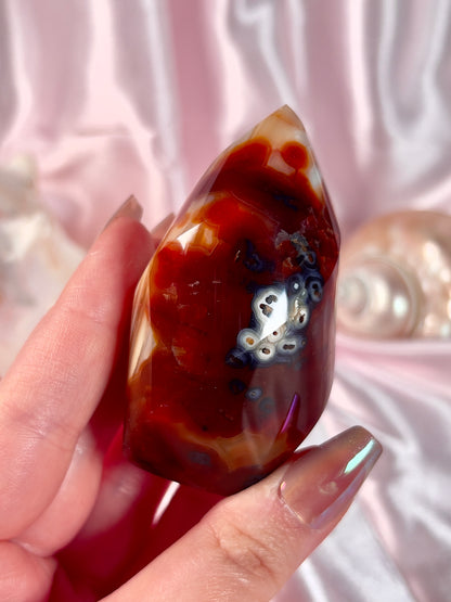 Banded Carnelian Flame Mixed with Orca Agate