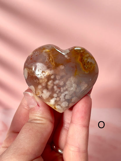 Flower Agate Hearts from Madagascar - Choose Your Own