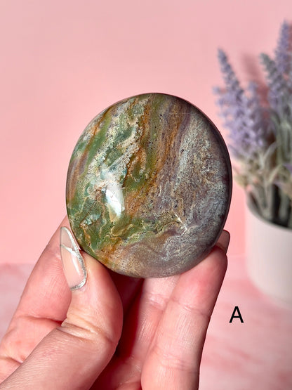 Beautiful Sea Jasper Crystal Palm Stones - Choose Your Own