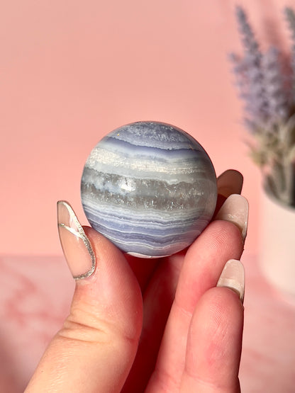 Blue Lace Agate Small Sphere - Intuitively Chosen
