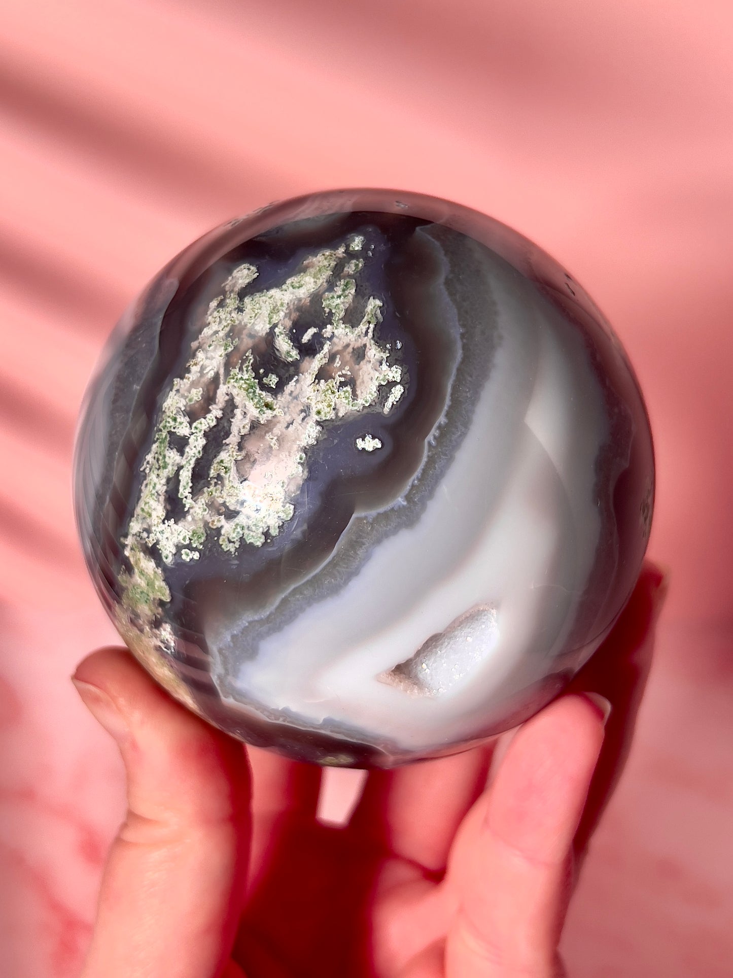 moody moss agate statement sphere
