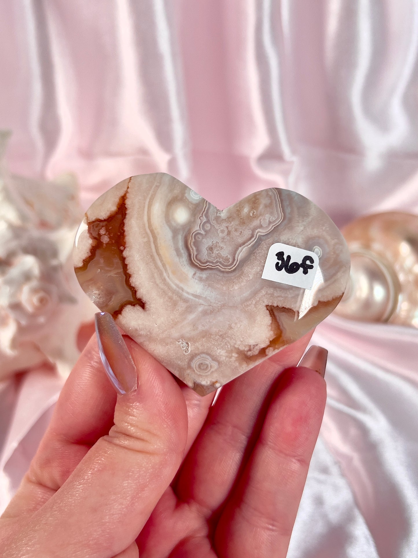 Banded Pink Amethyst Heart