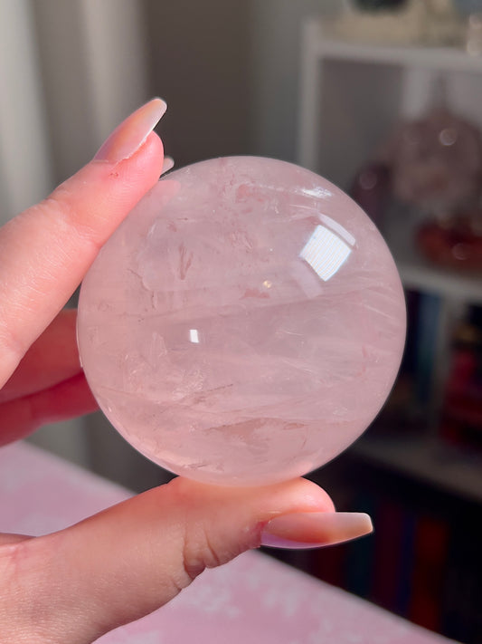 Star Rose Quartz Sphere from Madagascar
