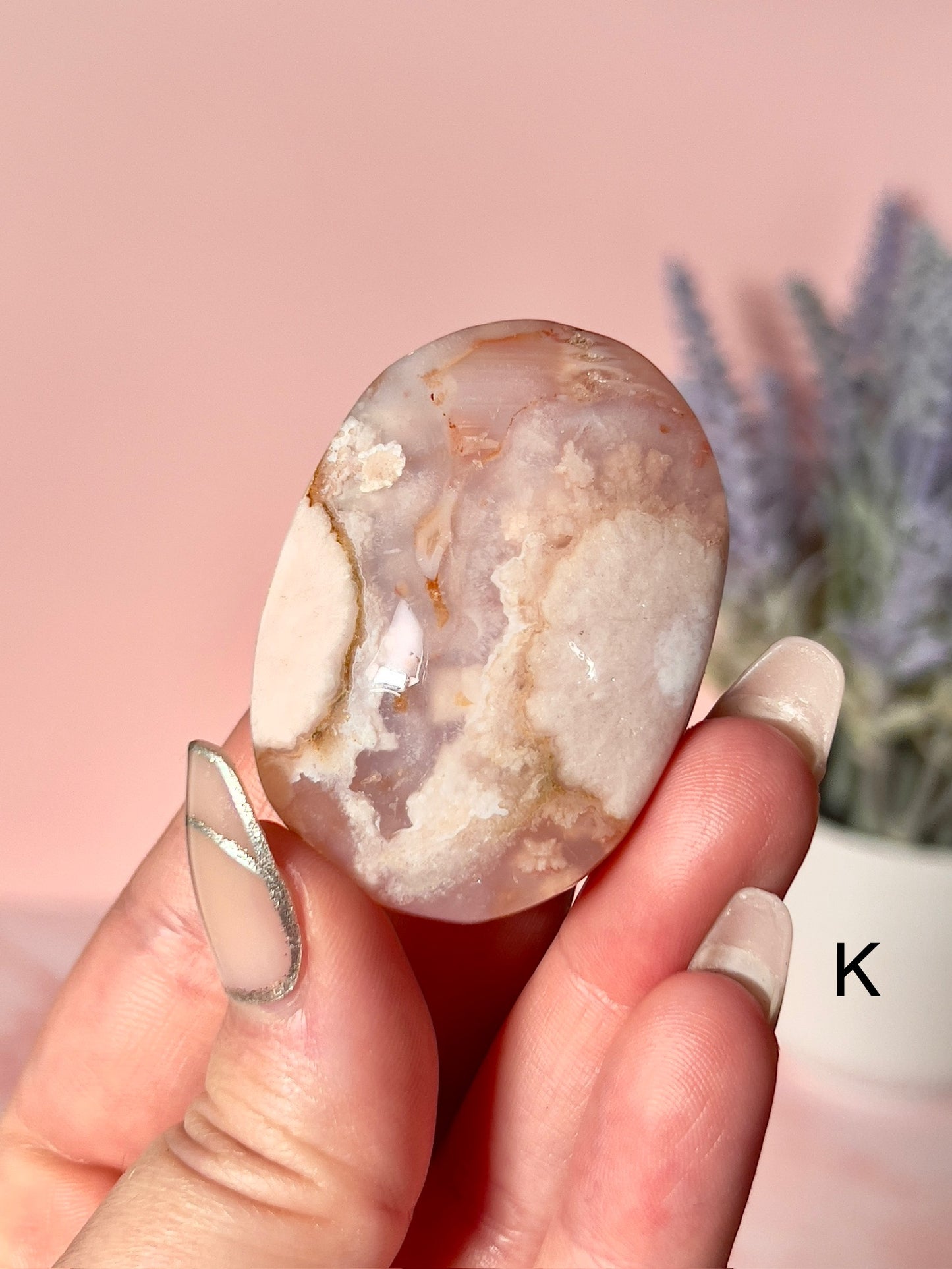 Carnelian and Flower Agate Palm Stones - Choose Your Own