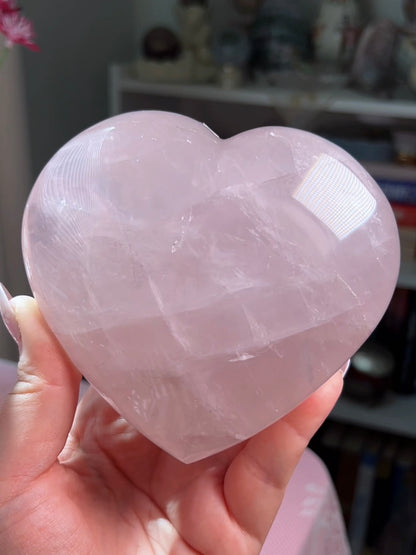 Large Lavender Star Rose Quartz Heart
