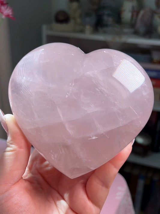 Large Lavender Star Rose Quartz Heart