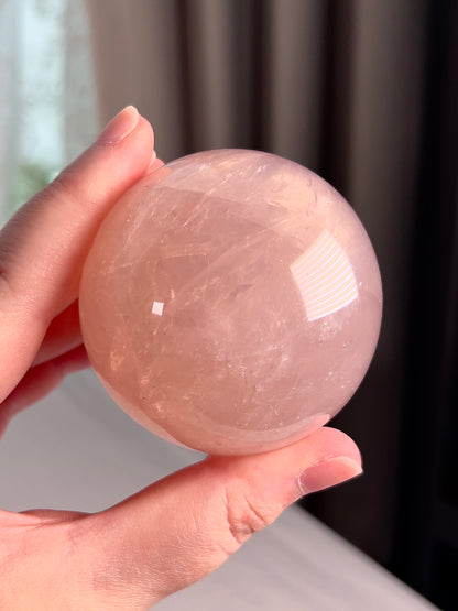 Gemmy Star Rose Quartz Sphere