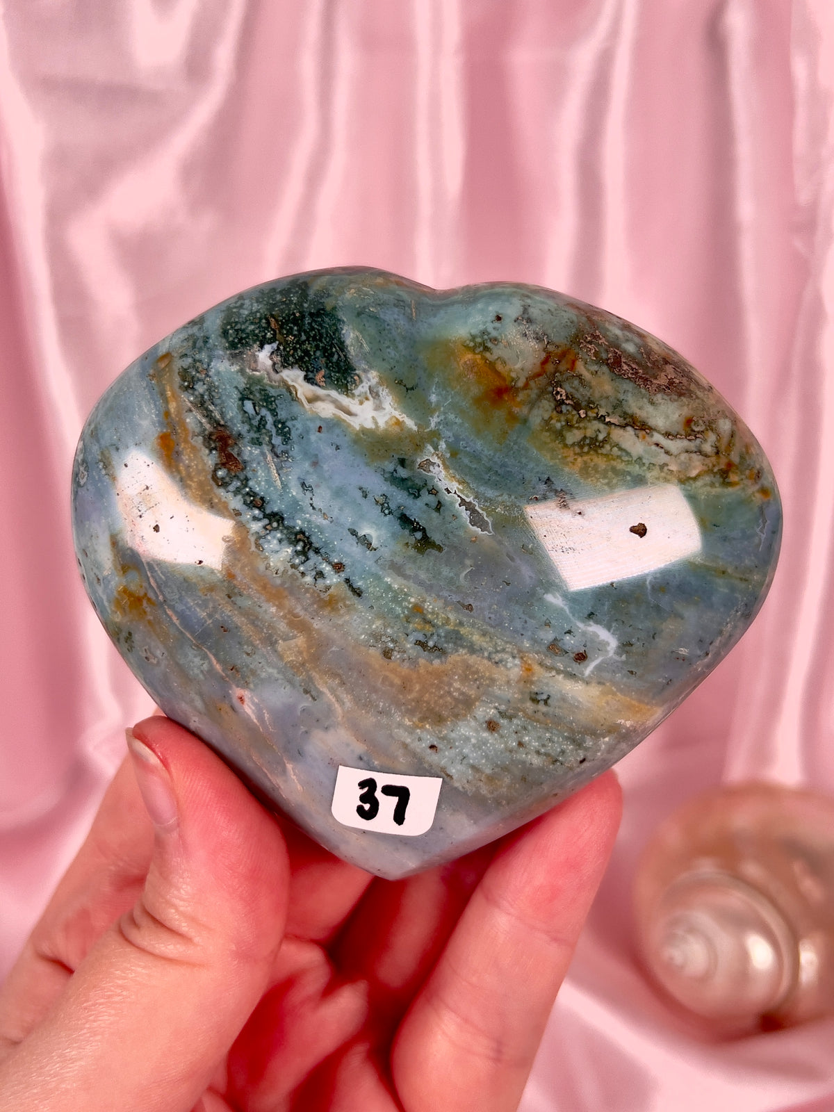 Pastel Sea Jasper Heart