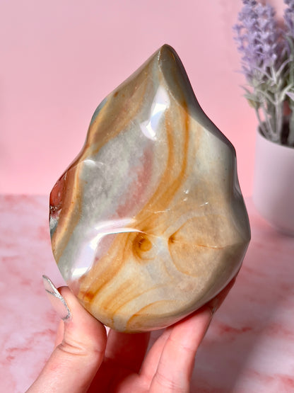 Beautiful Pastel Polychrome Jasper Flame