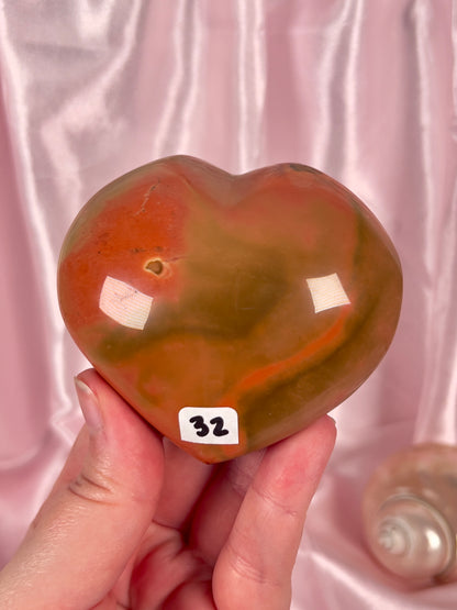 Funky Orange & Green Polychrome Heart
