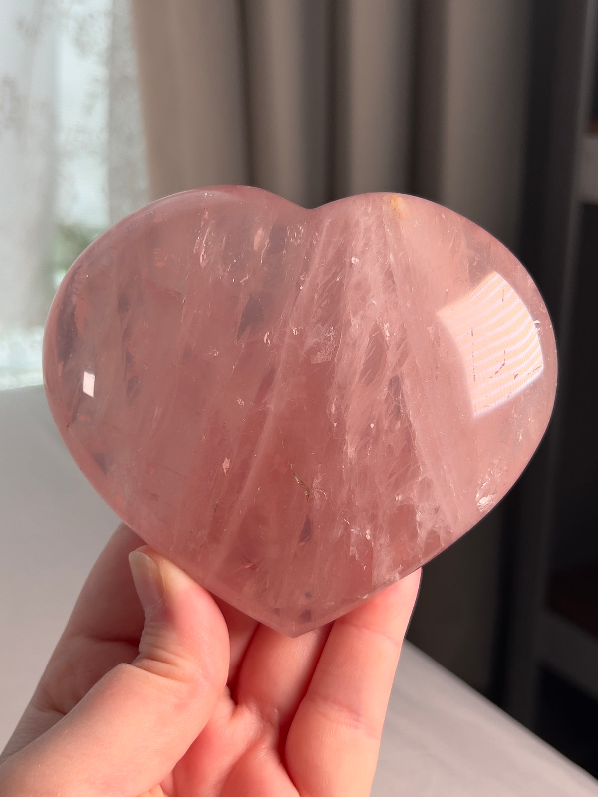 Juicy Pink Star Rose Quartz Heart