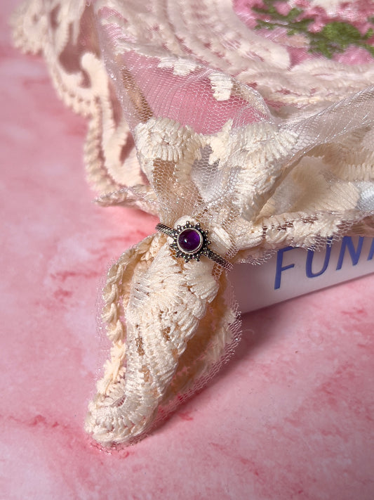 Amethyst Vintage Style Ring - Choose Your Size