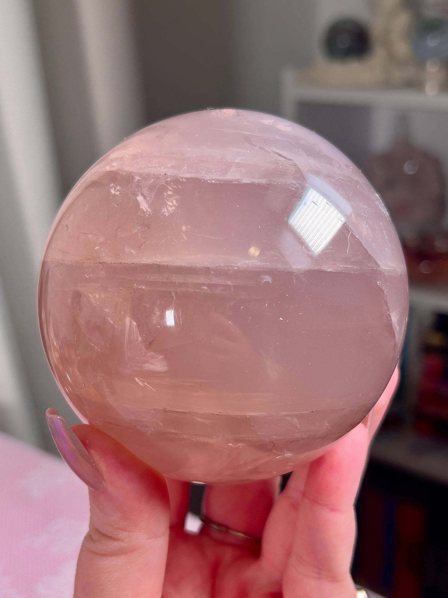 Large Juicy Star Rose Quartz Sphere