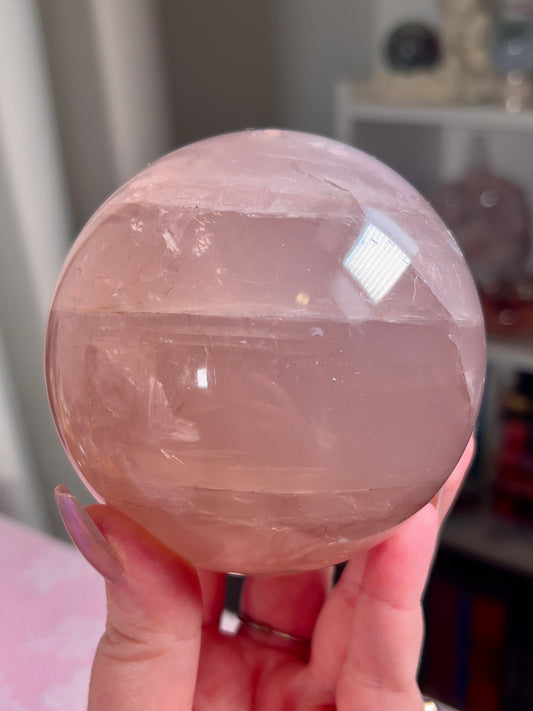 Large Juicy Star Rose Quartz Sphere