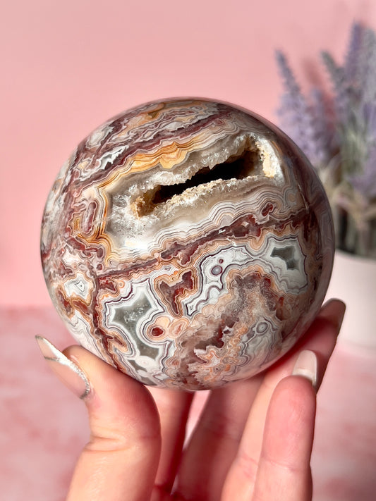 Crazy Lace Agate Sphere from Mexico