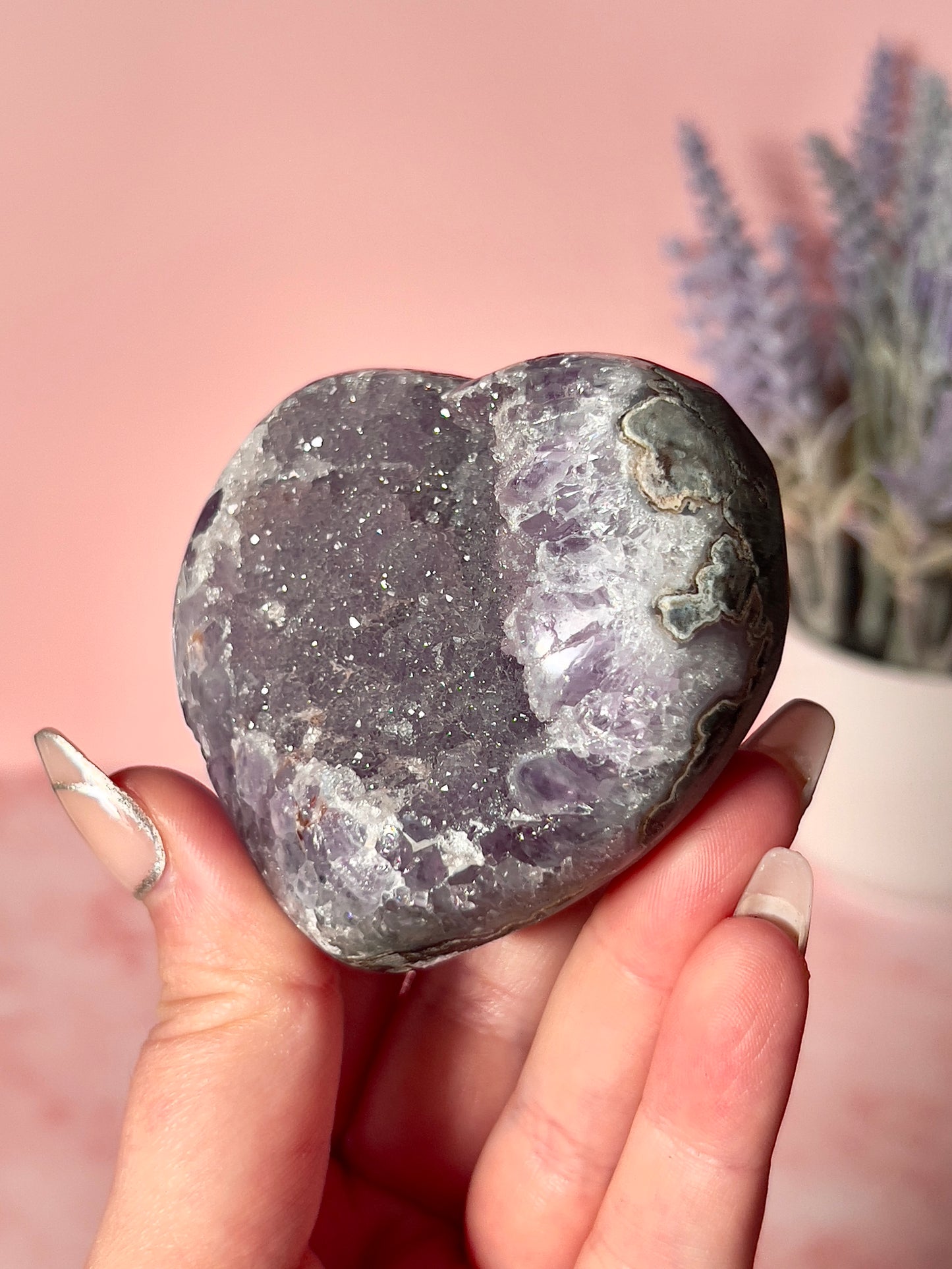 Purple Sugar Amethyst Heart from Uruguay
