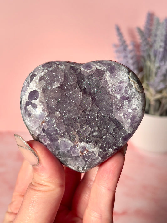 Purple Sugar Amethyst Heart from Uruguay