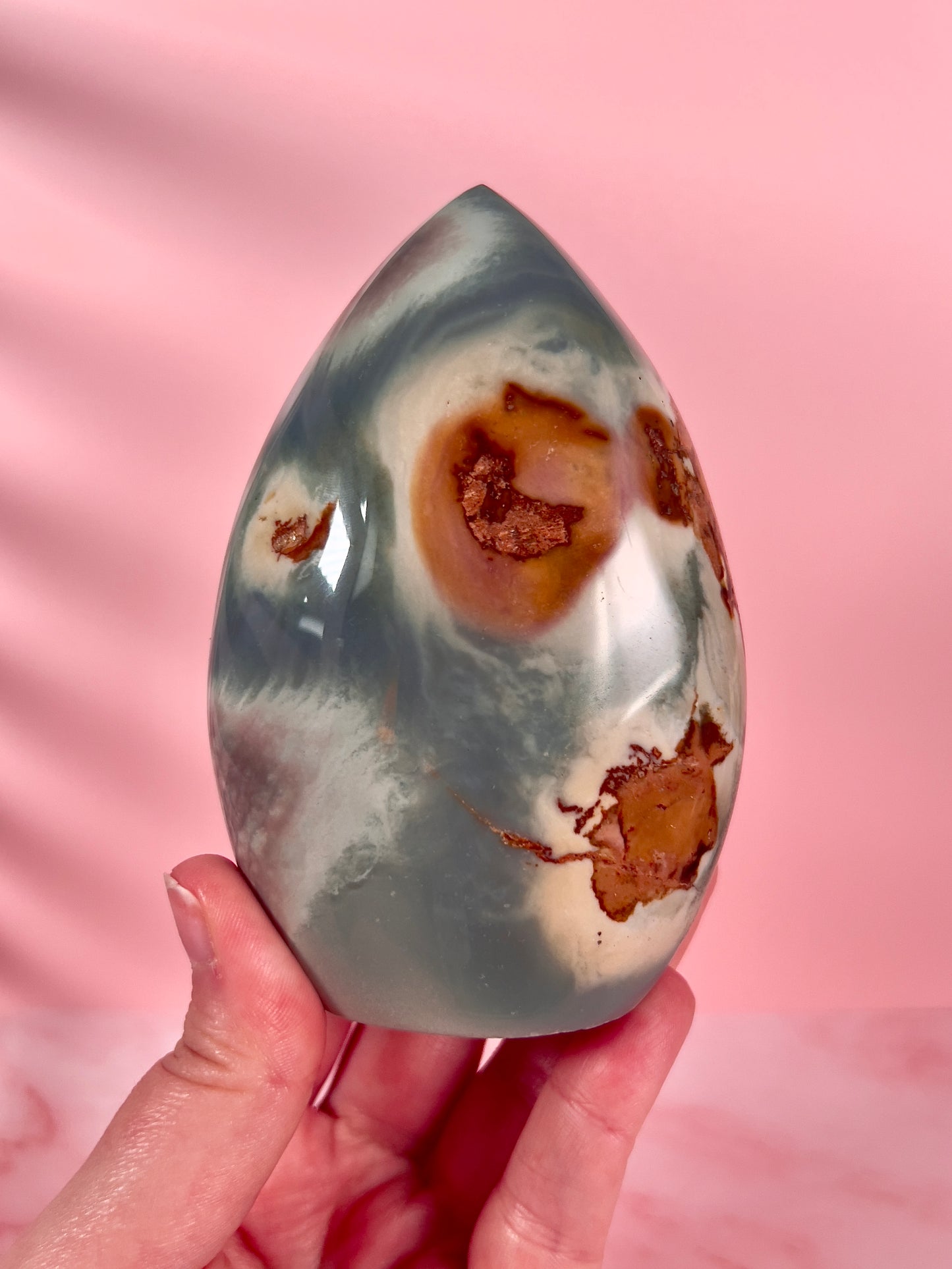 Blue Polychrome Jasper Teardrop Flame