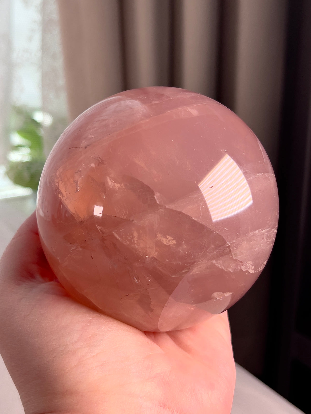 Large Dark & Juicy Star Rose Quartz Sphere - 2.6 lb