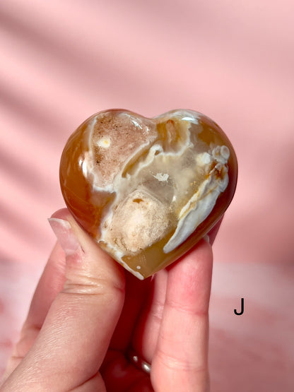Flower Agate Hearts from Madagascar - Choose Your Own
