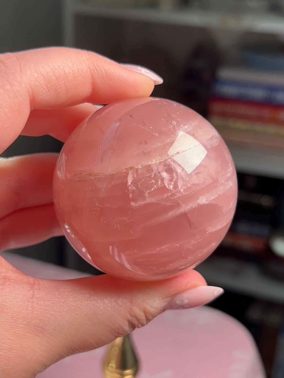 Juicy Pink Star Rose Quartz Sphere