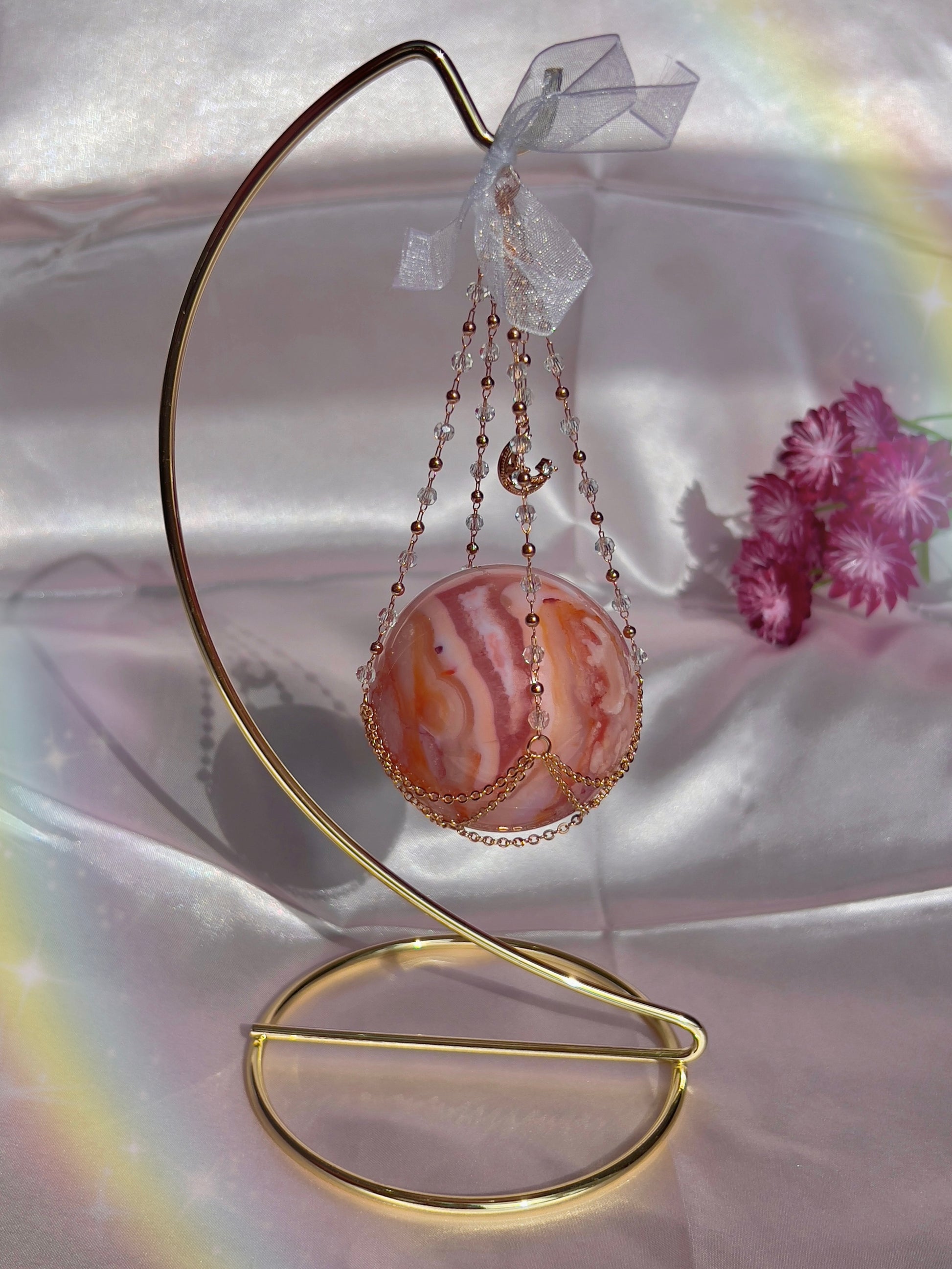 decorative hanging crystal ball holder 