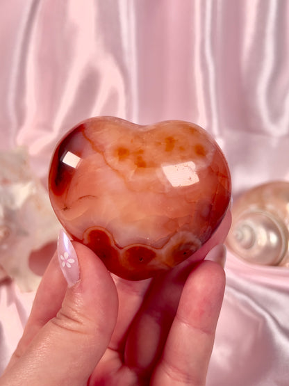 Peachy Pink Carnelian Heart