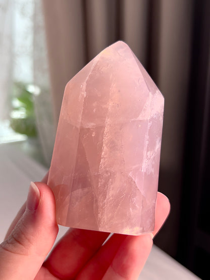 Jelly Mauvey Rose Quartz Tower