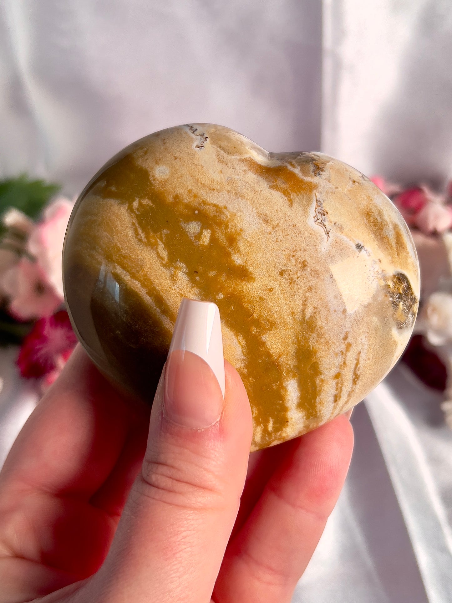 Sandy Puffy Sea Jasper Heart