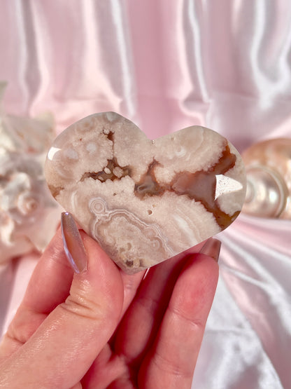 Banded Pink Amethyst Heart