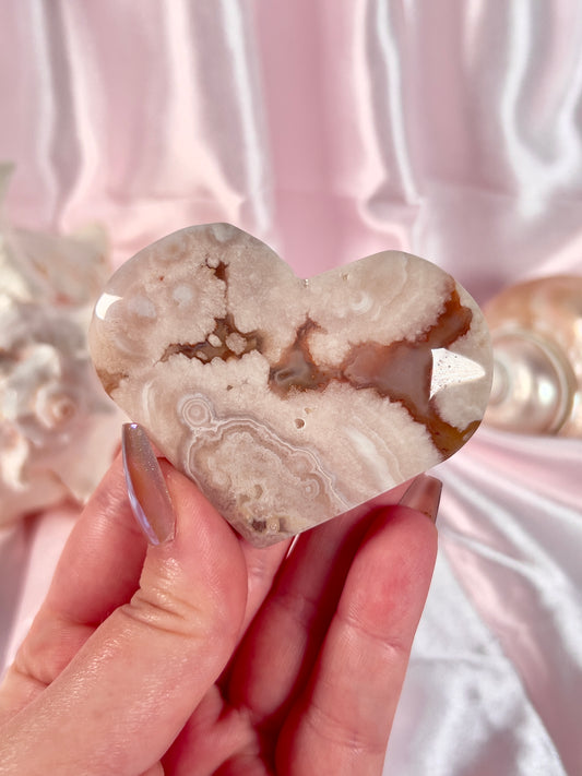Banded Pink Amethyst Heart