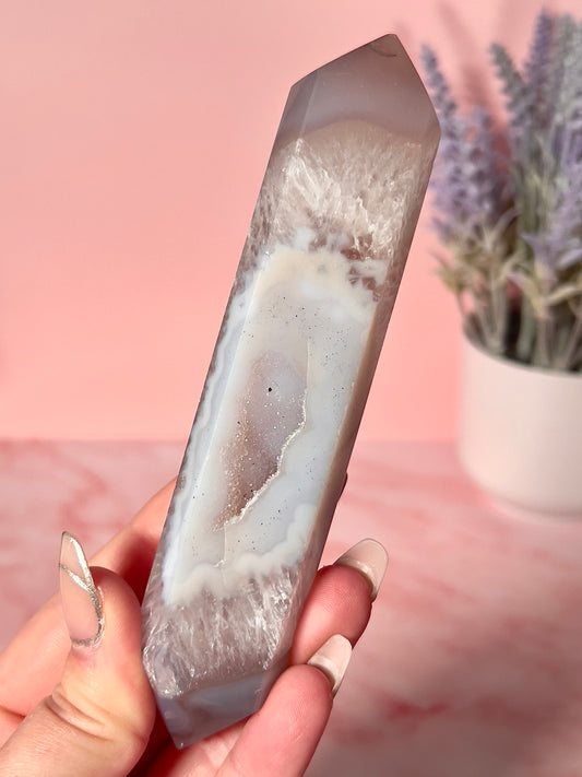 Pastel Blue Druzy Agate DT