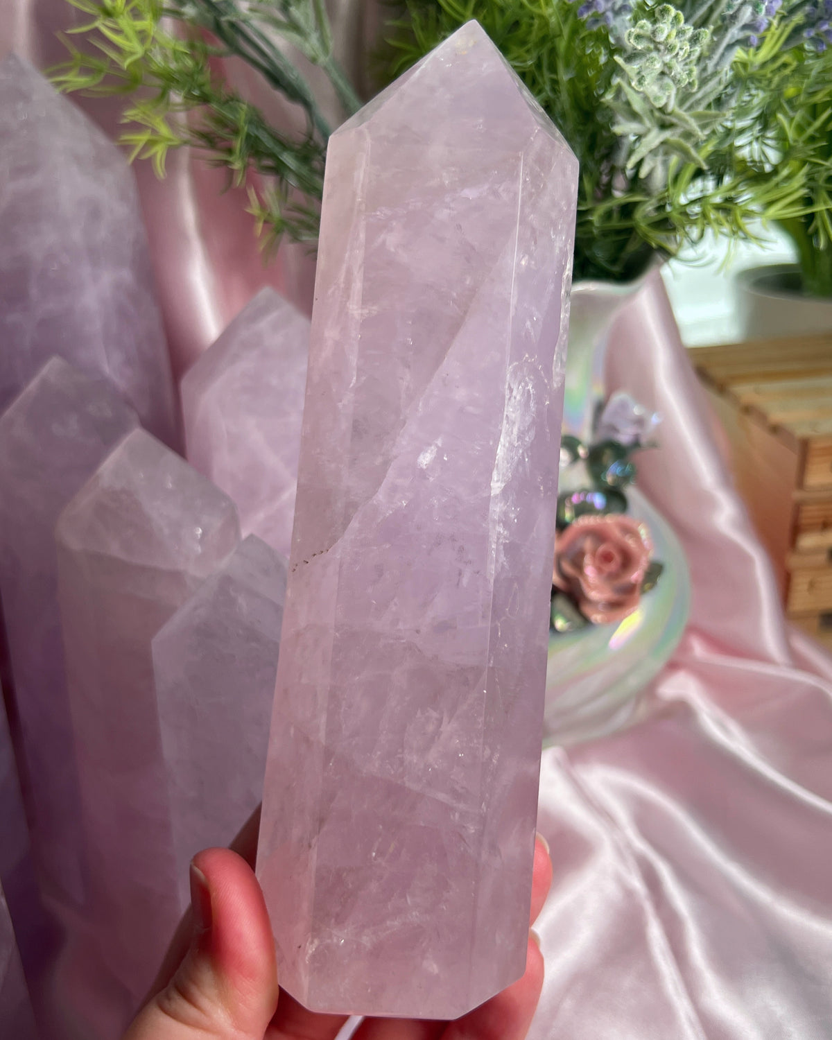 Lavender Rose Quartz Tower “J”
