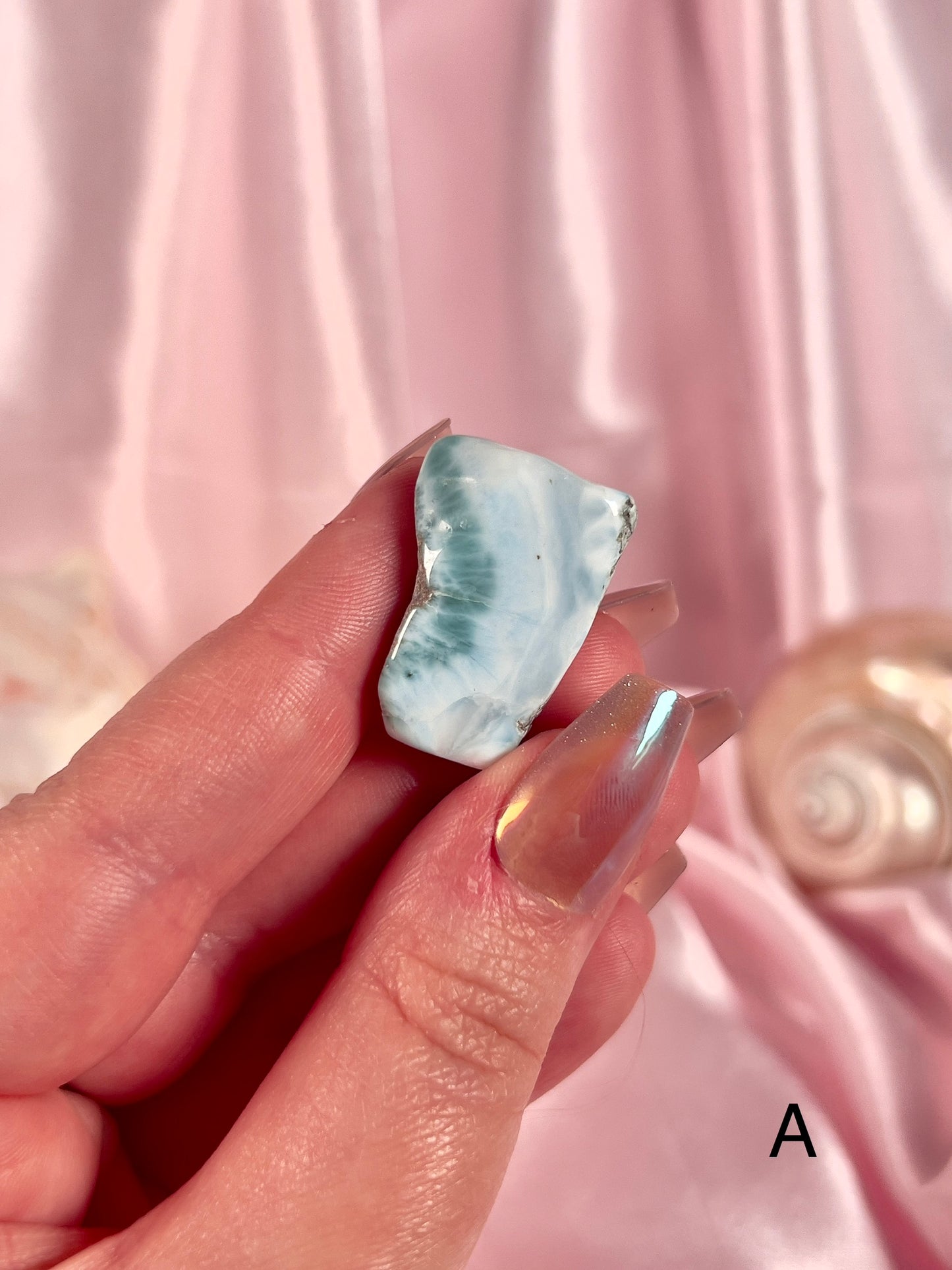 Larimar Slabs, Tumbles, and Hearts