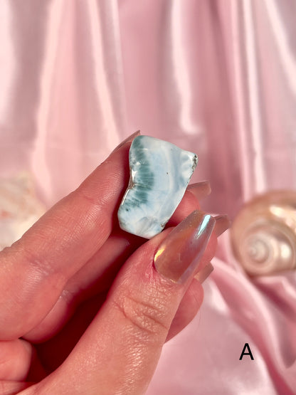 Larimar Slabs, Tumbles, and Hearts