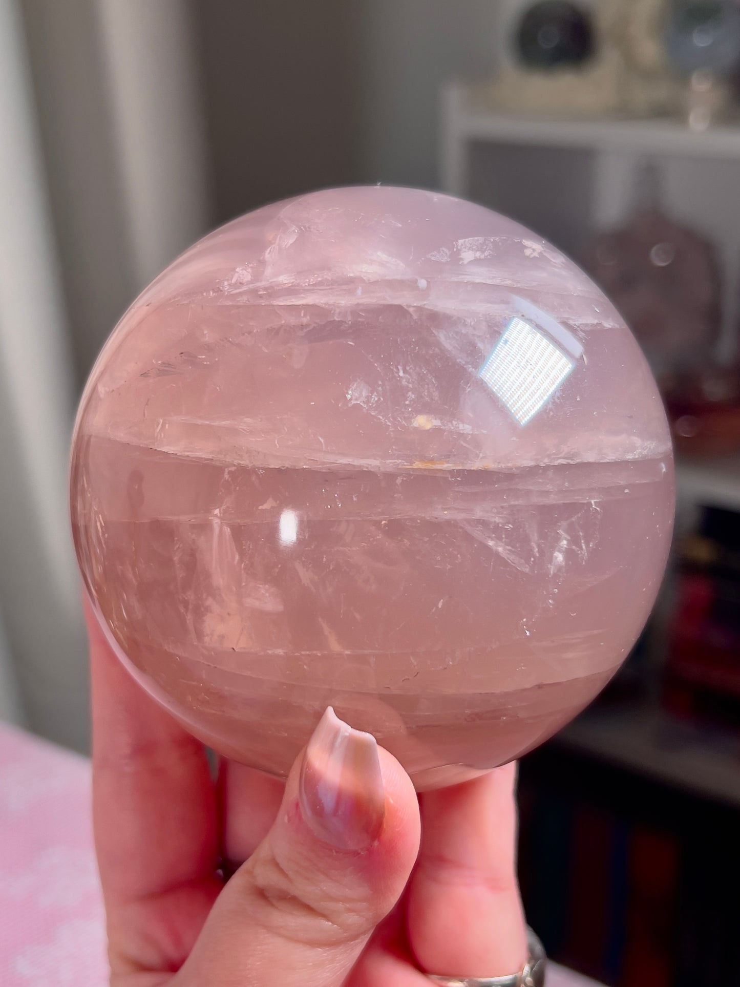Large Juicy Star Rose Quartz Sphere