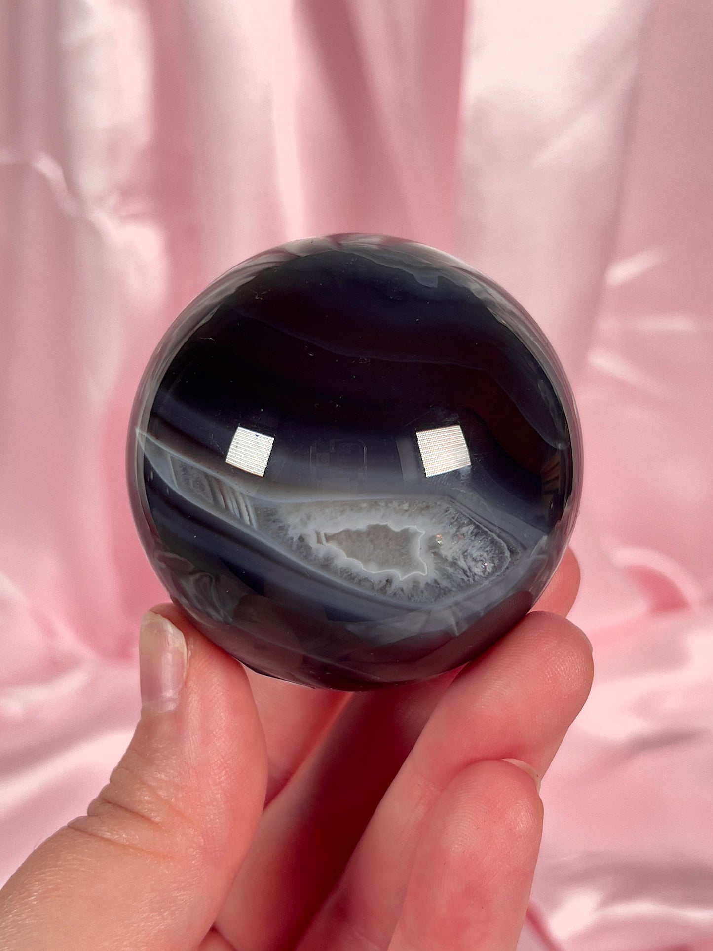Moody Strawberry Swazi Agate Sphere