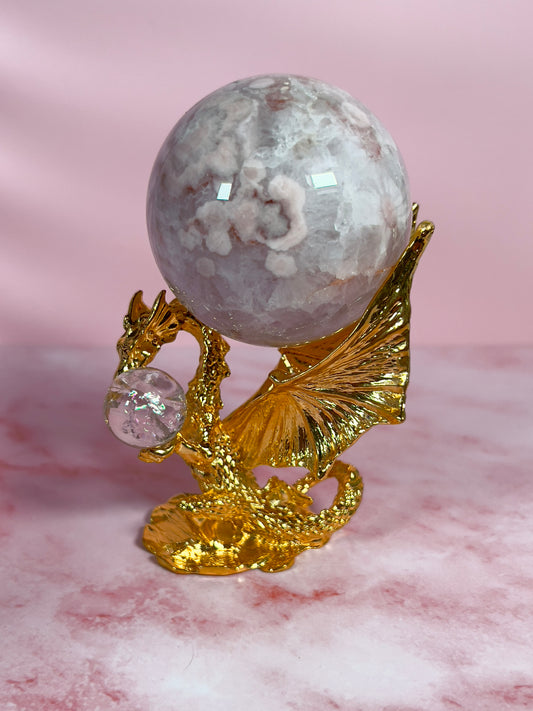Gold Dragon Double Sphere Stand