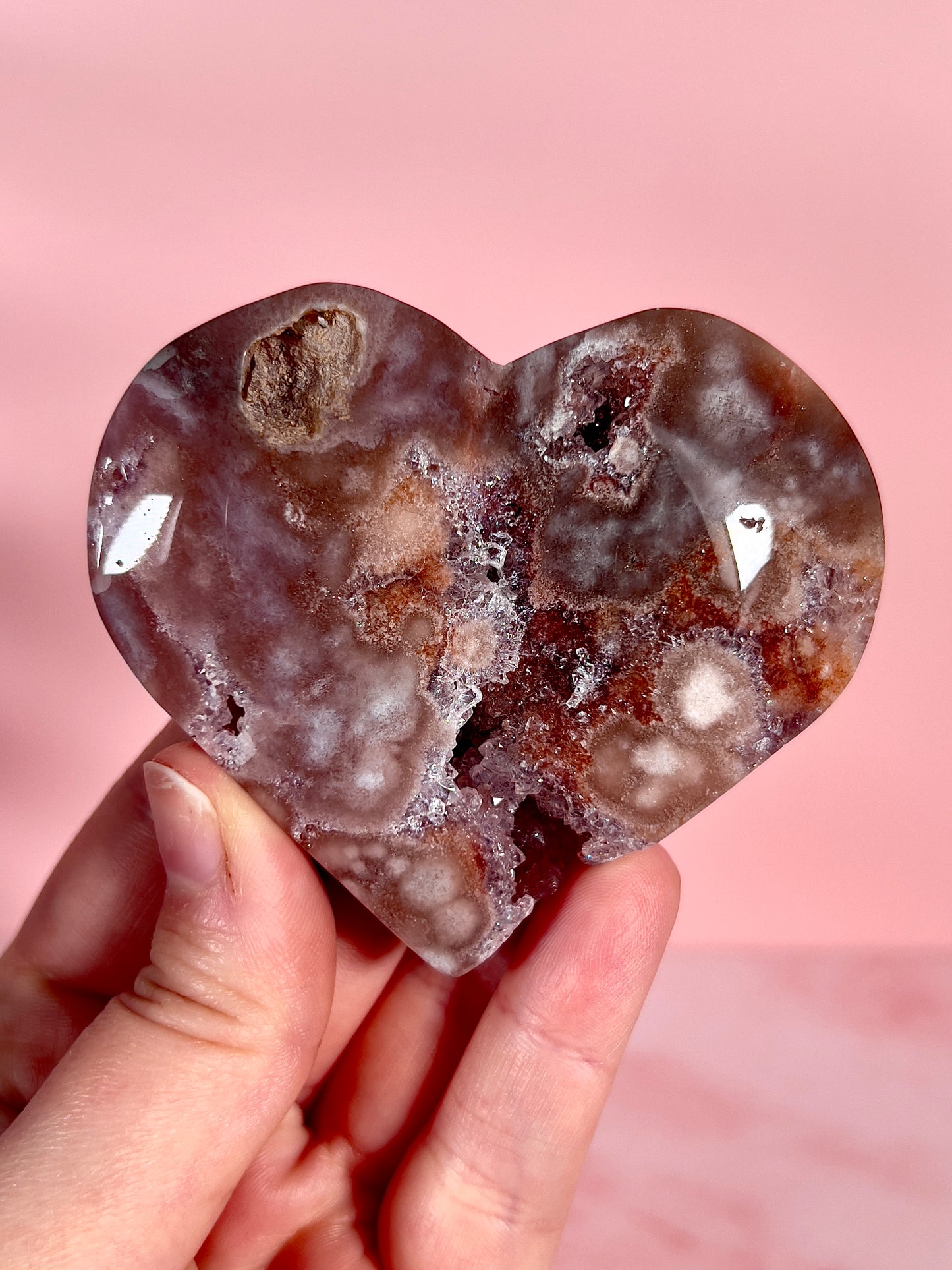 Moody Pink Amethyst Heart
