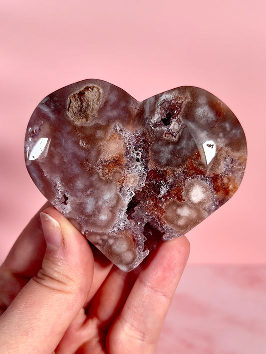 Moody Pink Amethyst Heart