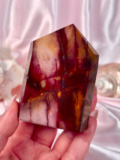 Burgundy and Yellow Mookaite Tower